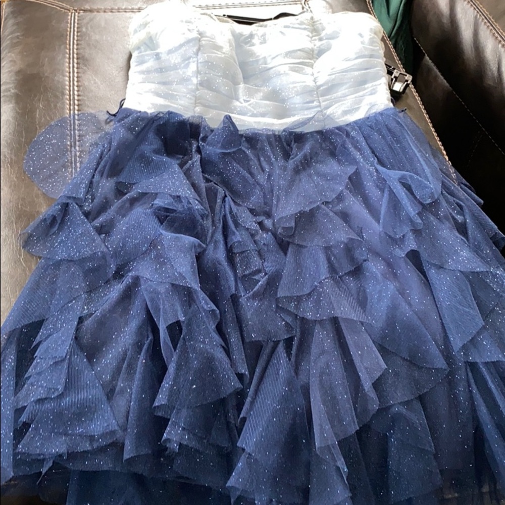 Two toned blue formal dress
